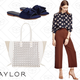 Pleated Poplin Skirt, $43 | Nadia Suede Tassel Slides, $35 | Signature Laser Cut Tote, $63 | Piped Fluid Ankle Pants, $15 | Double Eyelet Dress, $35